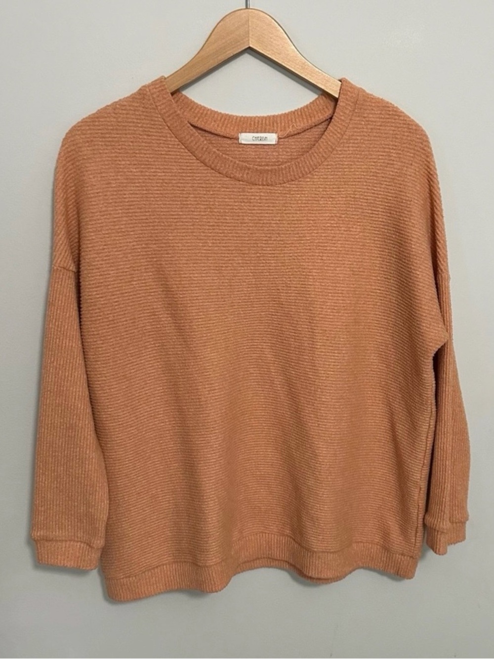 Cherish Orange Ribbed Sweater Soft Knit Casual Women’s Size Medium